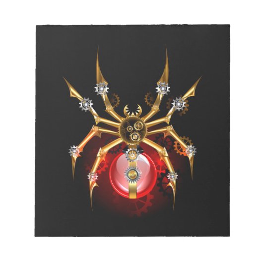 Steampunk spin op zwart notitieblok (Voorkant)