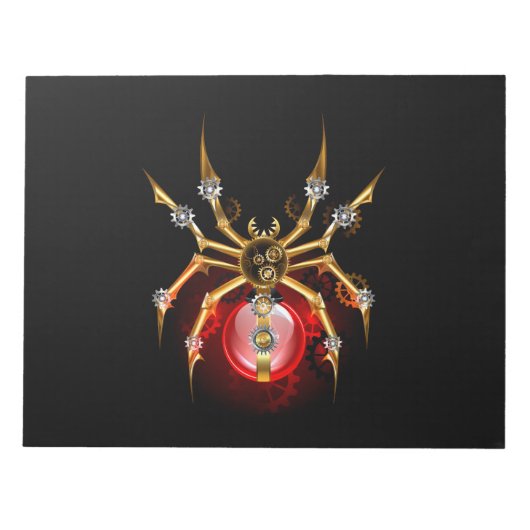 Steampunk spin op zwart notitieblok (Voorkant)