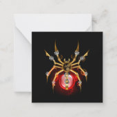 Steampunk spin op zwart notitiekaartje (Voorkant)