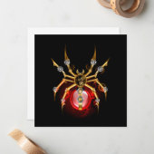 Steampunk spin op zwart notitiekaartje (Voorkant / Achterkant in situ)