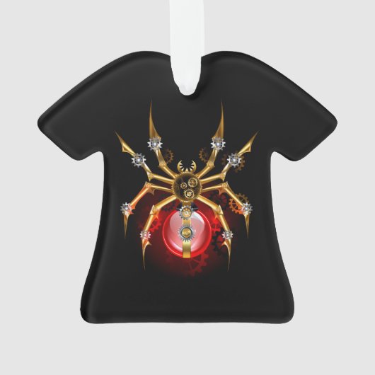 Steampunk spin op zwart ornament (achterkant)