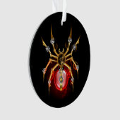 Steampunk spin op zwart ornament (voorkant)