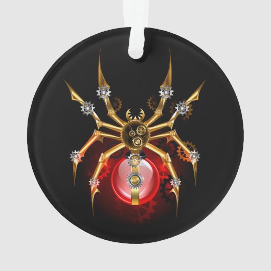 Steampunk spin op zwart ornament (achterkant)