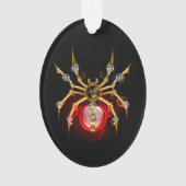 Steampunk spin op zwart ornament (voorkant)