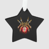 Steampunk spin op zwart ornament (achterkant)