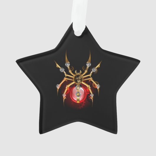 Steampunk spin op zwart ornament (achterkant)