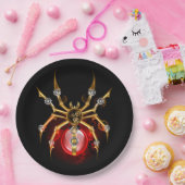 Steampunk spin op zwart papieren bordje (Feest)