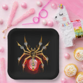 Steampunk spin op zwart papieren bordje (Feest)