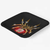 Steampunk spin op zwart papieren bordje (Gebogen)