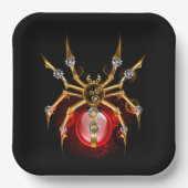 Steampunk spin op zwart papieren bordje (Voorkant)