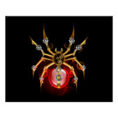 Steampunk spin op zwart perfect poster (Voorkant)