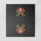 Steampunk spin op zwart plaatskaartje (Buitenkant ongevouwen)