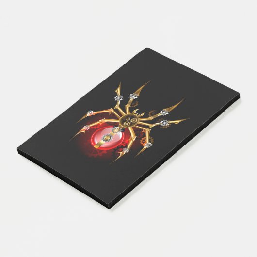 Steampunk spin op zwart post-it® notes (Schuin)