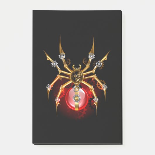 Steampunk spin op zwart post-it® notes (Voorkant)