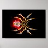 Steampunk spin op zwart poster (Voorkant)