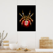 Steampunk spin op zwart poster (Keuken)