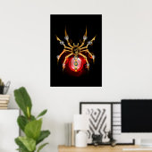 Steampunk spin op zwart poster (Thuiskantoor)