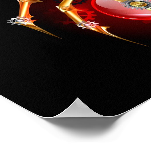 Steampunk spin op zwart poster (Hoek)