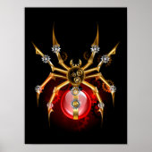 Steampunk spin op zwart poster (Voorkant)