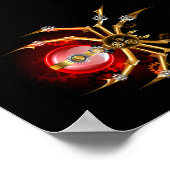 Steampunk spin op zwart poster (Hoek)
