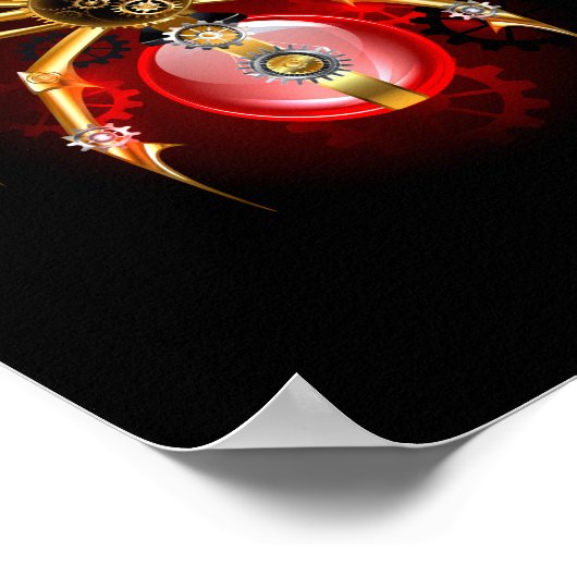 Steampunk spin op zwart poster (Hoek)