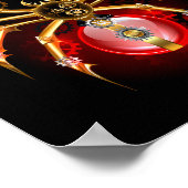 Steampunk spin op zwart poster (Hoek)