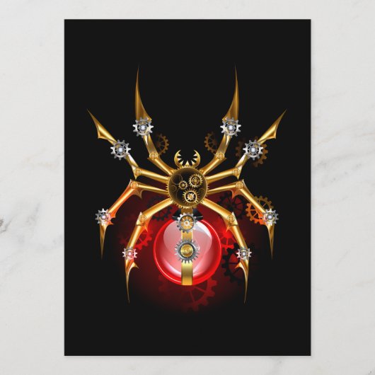 Steampunk spin op zwart programmakaart (Voorkant)