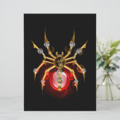 Steampunk spin op zwart programmakaart (Staand voorkant)