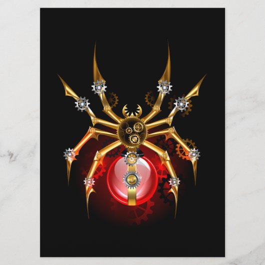 Steampunk spin op zwart programmakaart (Voorkant)