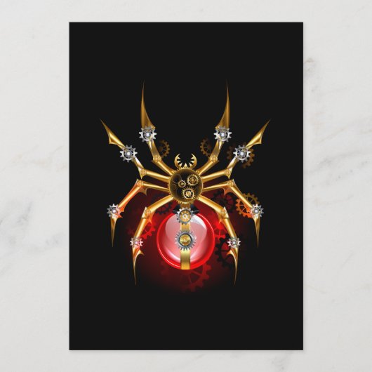 Steampunk spin op zwart programmakaart (Voorkant)