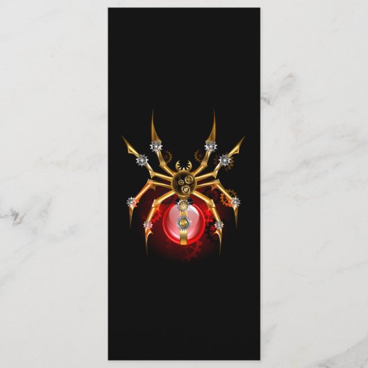 Steampunk spin op zwart programmakaart (Voorkant)