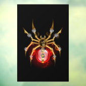 Steampunk spin op zwart raamsticker (Vel 3)