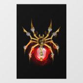 Steampunk spin op zwart raamsticker (Vel)