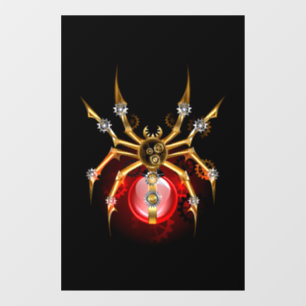 Steampunk spin op zwart raamsticker