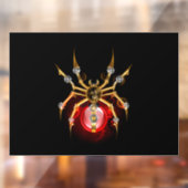 Steampunk spin op zwart raamsticker (Vel 2)