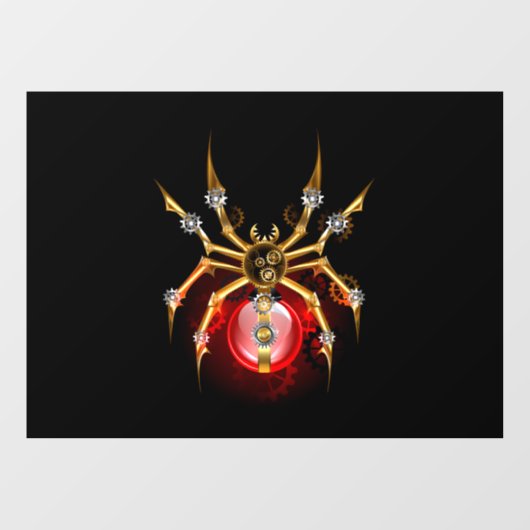 Steampunk spin op zwart raamsticker (Vel)