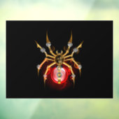 Steampunk spin op zwart raamsticker (Vel 3)