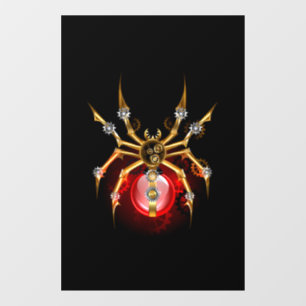 Steampunk spin op zwart raamsticker