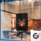 Steampunk spin op zwart raamsticker (Cafe Raam)