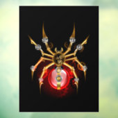 Steampunk spin op zwart raamsticker (Vel 3)