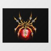 Steampunk spin op zwart raamsticker (Vel)