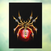 Steampunk spin op zwart raamsticker (Vel 3)