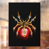 Steampunk spin op zwart raamsticker (Vel 2)