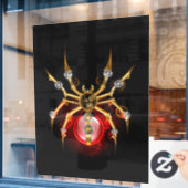 Steampunk spin op zwart raamsticker (Cafe Raam)