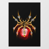 Steampunk spin op zwart raamsticker (Vel)