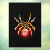 Steampunk spin op zwart raamsticker (Vel 3)