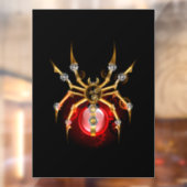 Steampunk spin op zwart raamsticker (Vel 2)