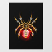 Steampunk spin op zwart raamsticker (Vel)