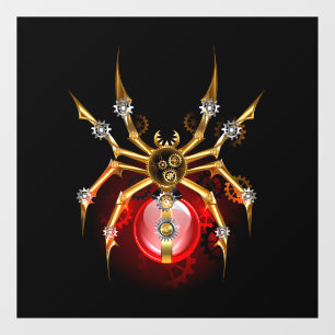 Steampunk spin op zwart raamsticker