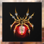 Steampunk spin op zwart raamsticker (Vel 2)